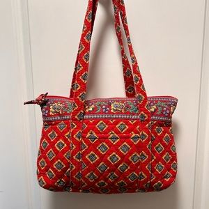 Vera Bradley Red and Yellow Patterned Tote